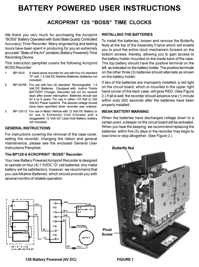 Acroprint BP125-6 User manual