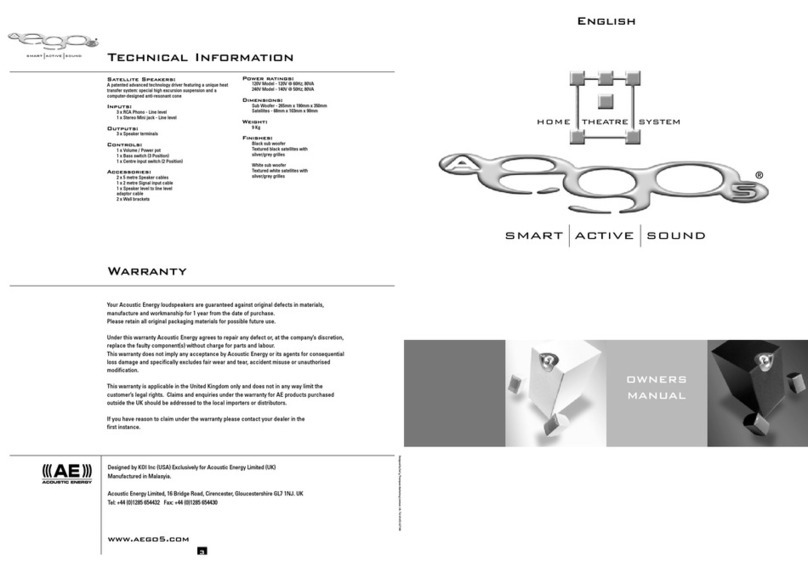 Acoustic Energy AEGO P5 owner's manual