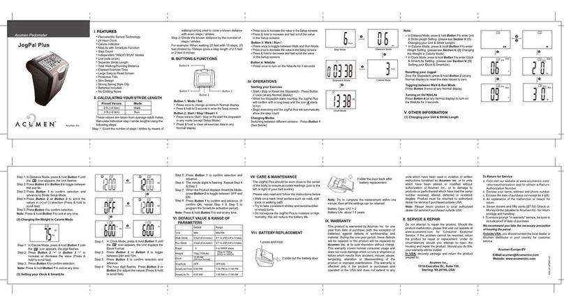 Acumen JogPal Plus manual
