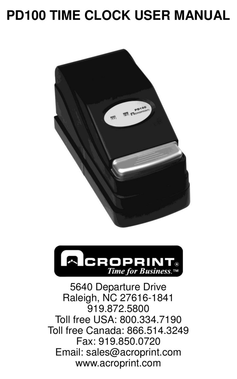 Acroprint PD100 User manual
