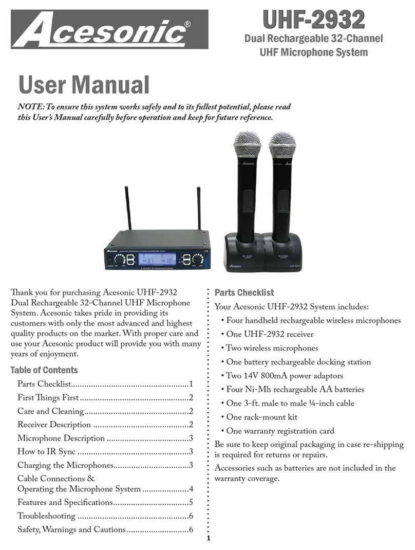 Acesonic UHF-2932 User manual