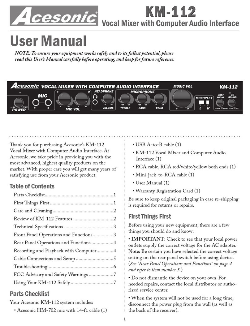 Acesonic KM-112 user manual