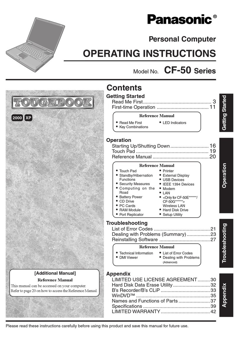 Panasonic CF-50GB2UUKM - Toughbook 50 - Pentium M 1.6... operating instructions
