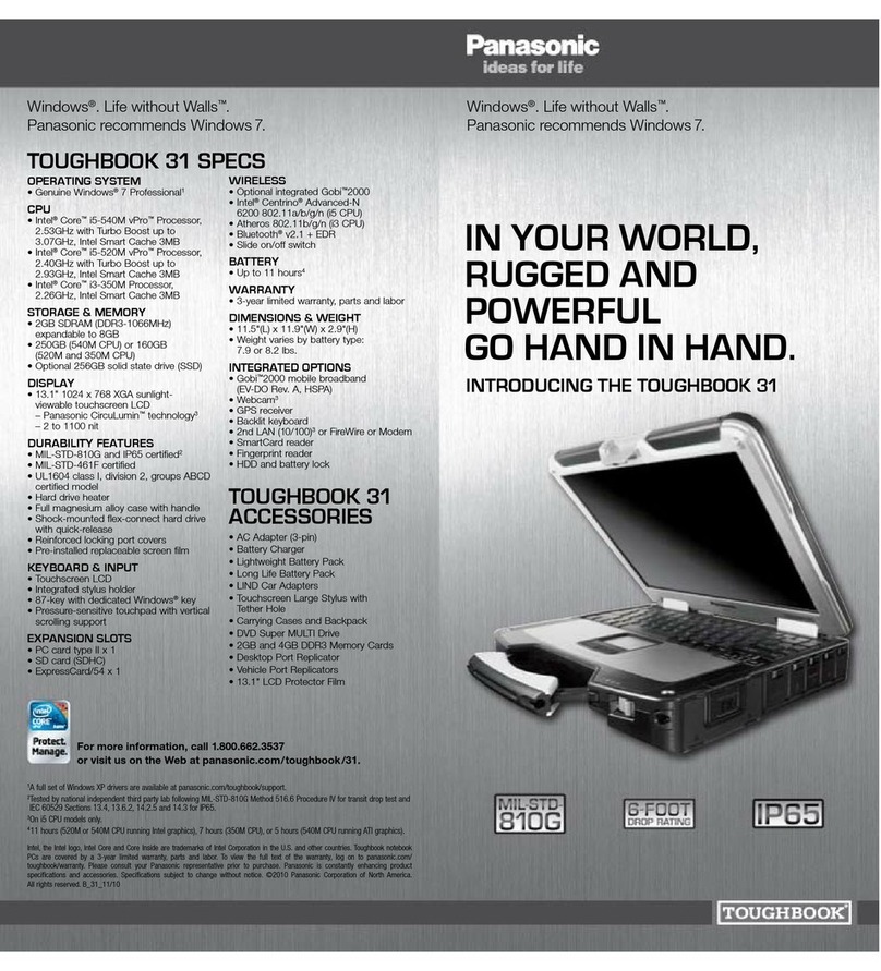 Panasonic Toughbook CF-31AGP7B2M User manual