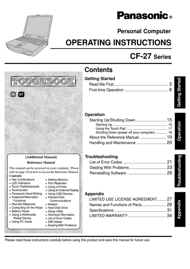 Panasonic CF-27LBAGHEM - Toughbook 27 - PIII 500 MHz User manual