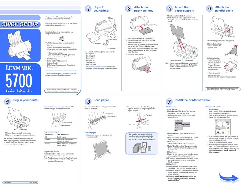 Lexmark 5700 - Color Jetprinter Specification sheet