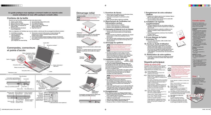 Fujitsu A6220 - LifeBook - Core 2 Duo 2.13 GHz Guide d’introduction