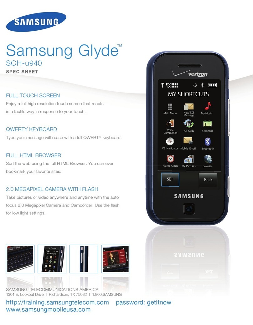 Samsung U940 - SCH Glyde Cell Phone User manual
