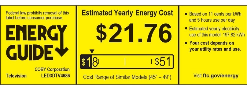 Coby LED3DTV4686 Energy guide