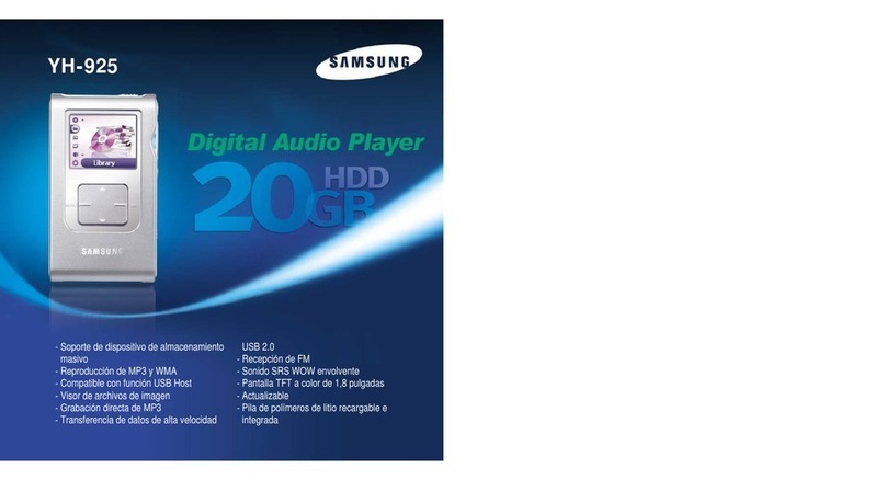 Samsung YH925GS - 20 GB Digital Player User manual