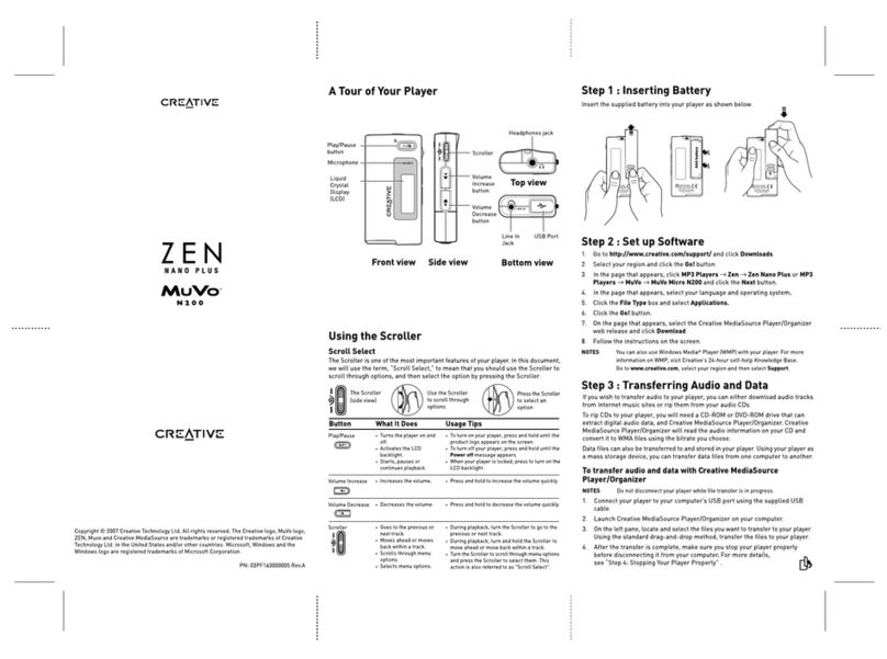 Creative Zen Nano Plus - Zen Nano Plus User manual Creative Zen Nano Plus - Zen Nano Plus User manual