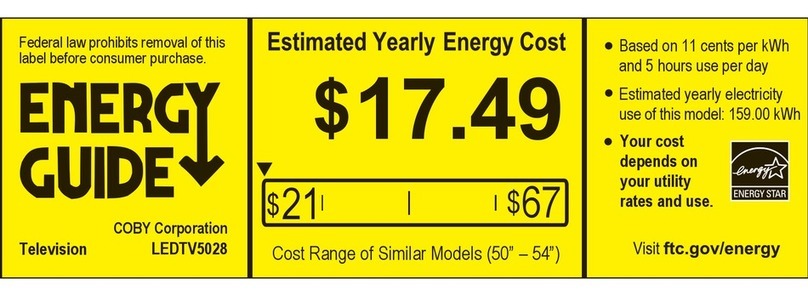 Coby LEDTV5028 Energy guide