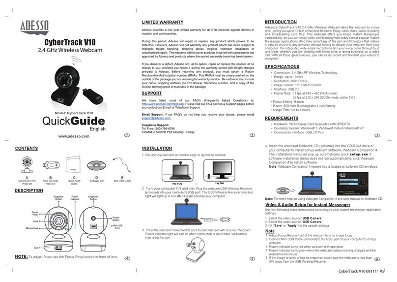 Adesso CyberTrack V10 quick guide