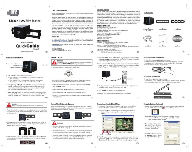 Adesso NuScan 1000 quick guide
