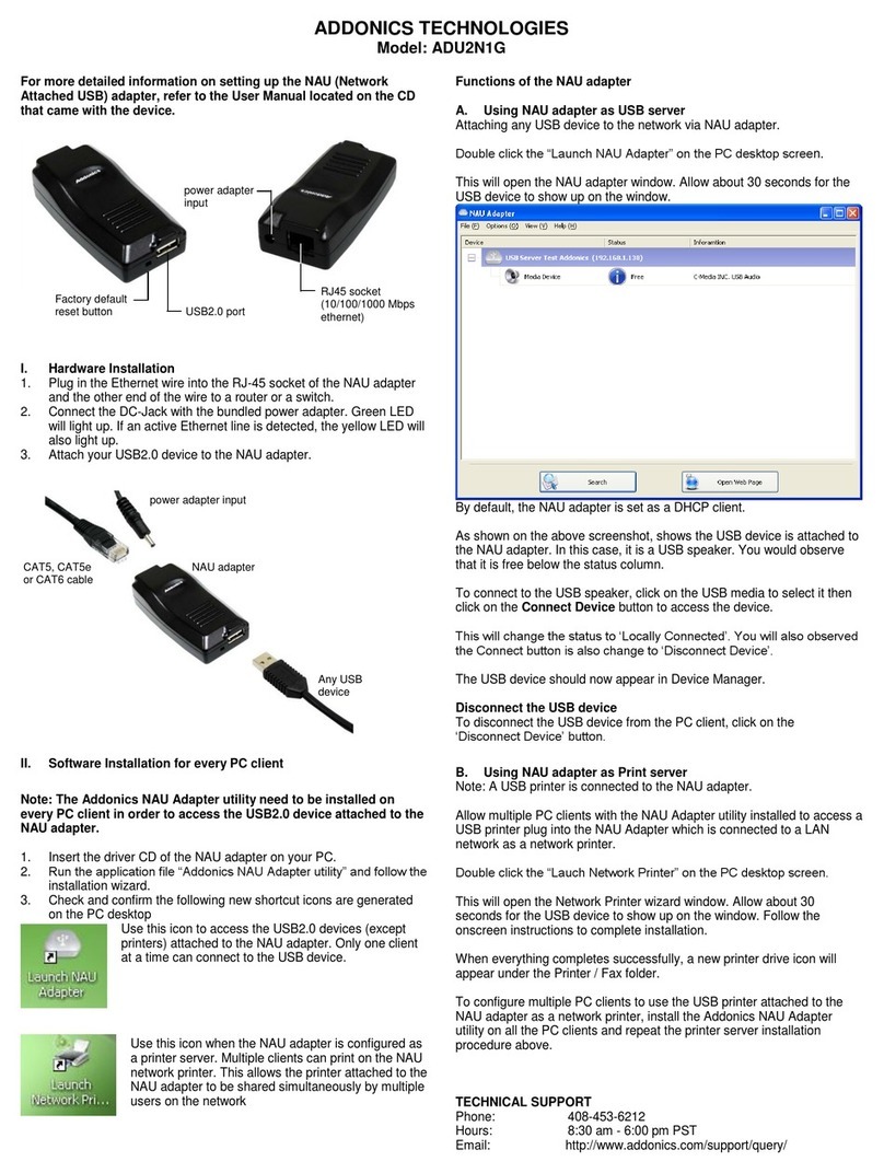 Addonics Technologies ADU2N1G User manual