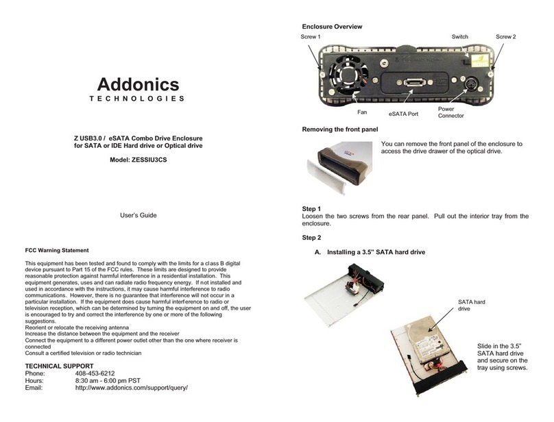 Addonics Technologies ZESSIU3CS User manual Addonics Technologies ZESSIU3CS User manual