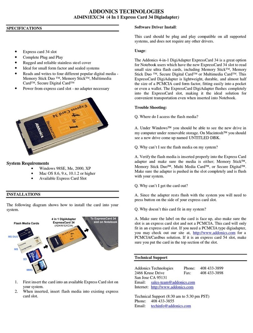 Addonics Technologies AD4IN1EXC34 User manual