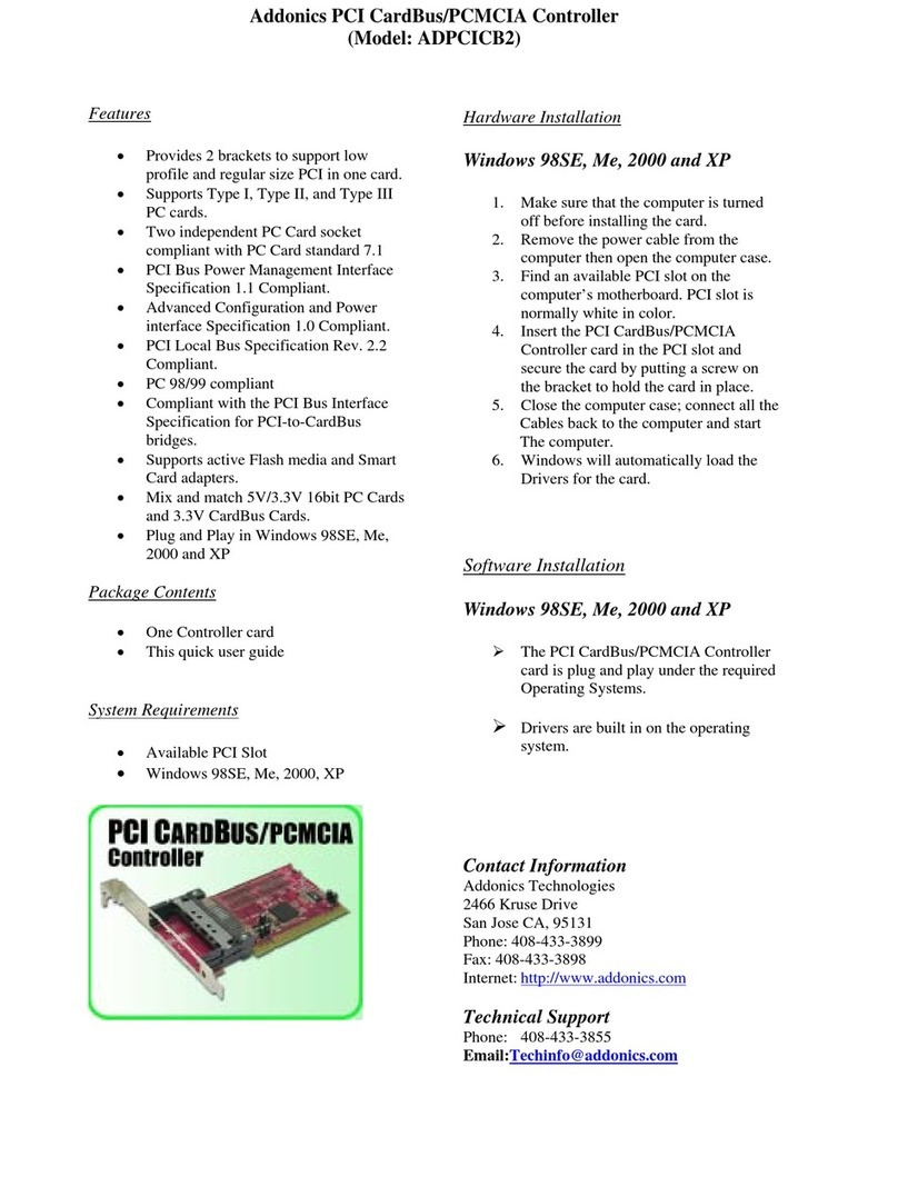 Addonics Technologies ADPCICB2 User manual