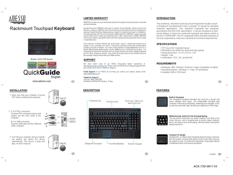 Adesso ACK-730 Series User manual