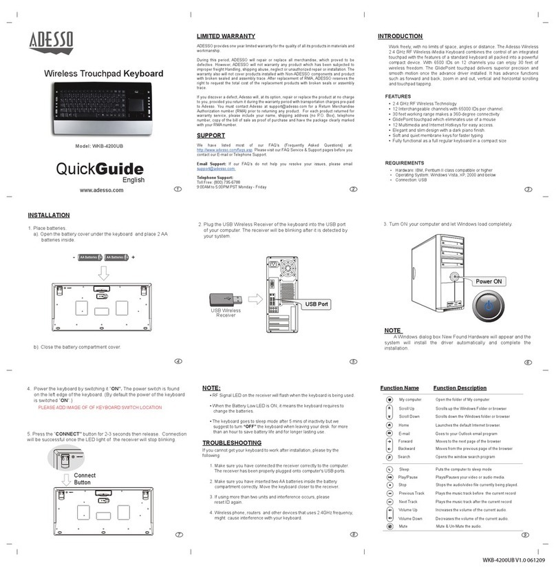 Adesso WKB-4200UB quick start guide