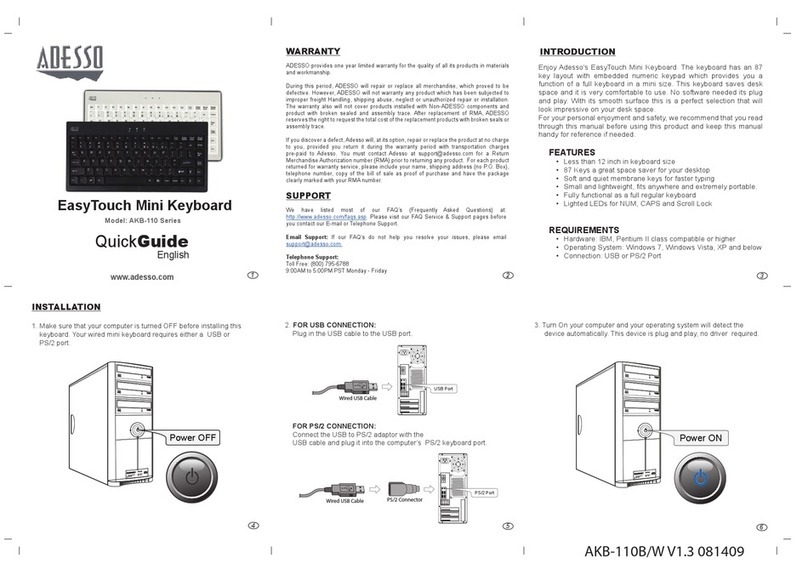 Adesso AKB-110 Series quick start guide