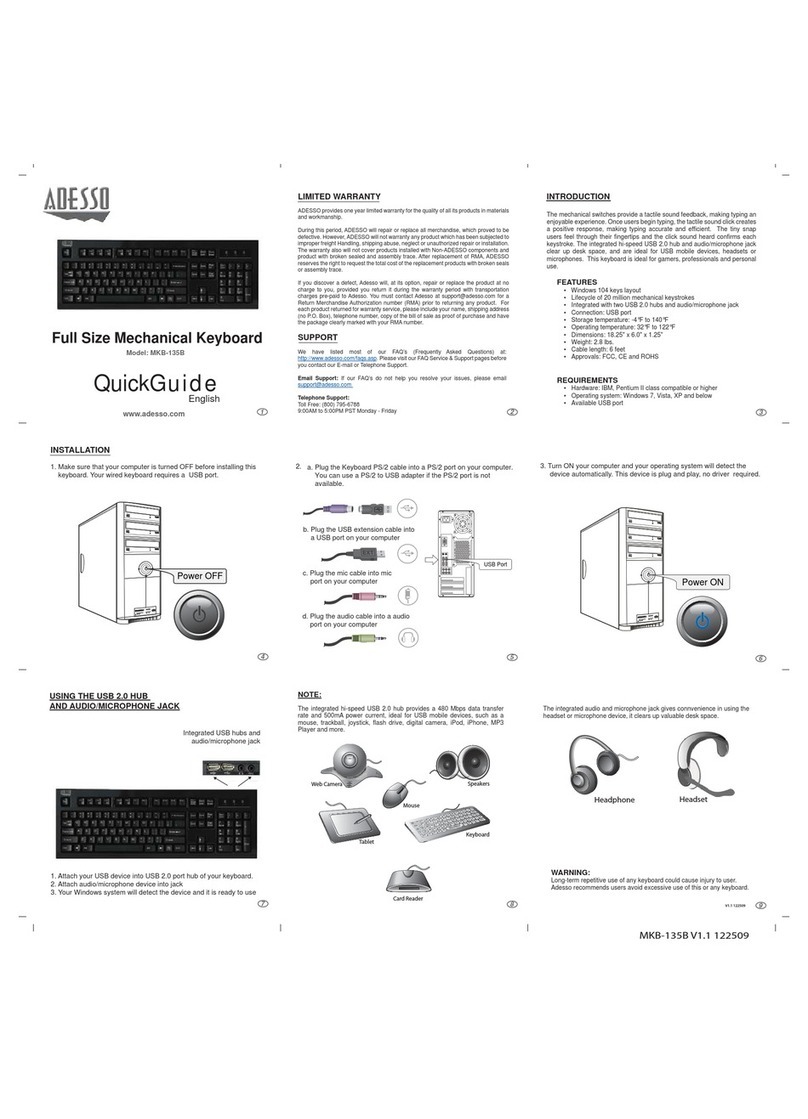 Adesso MKB-135B User manual