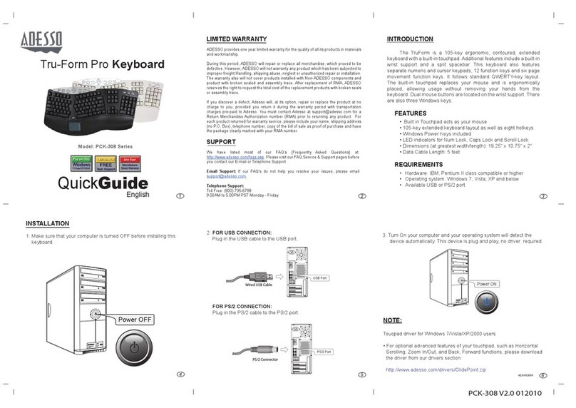 Adesso PCK-308 User manual