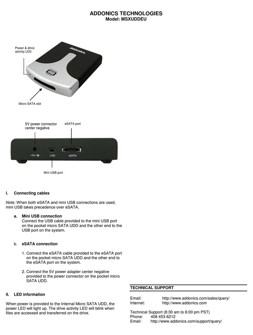 Addonics Technologies MSXUDDEU User manual Addonics Technologies MSXUDDEU User manual