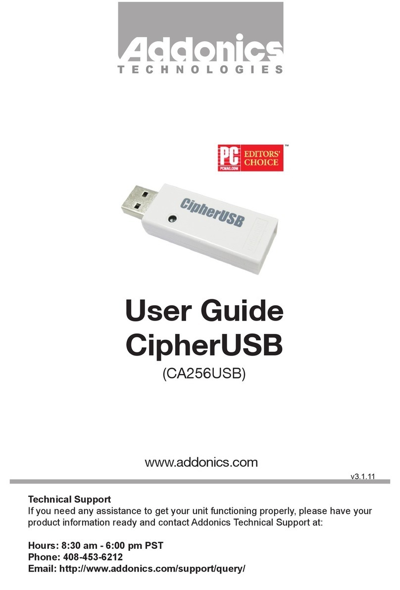 Addonics Technologies CipherUSB CA256USB User manual
