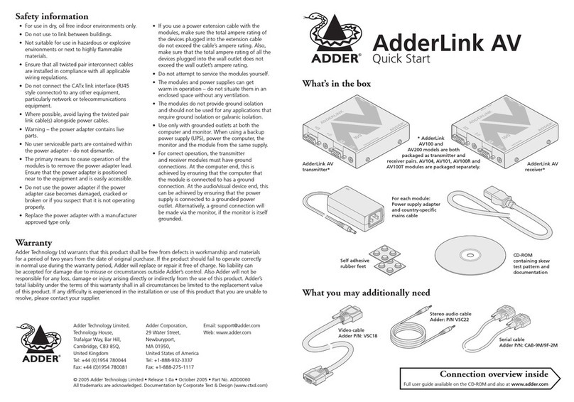 ADDER AdderLink AV series User manual