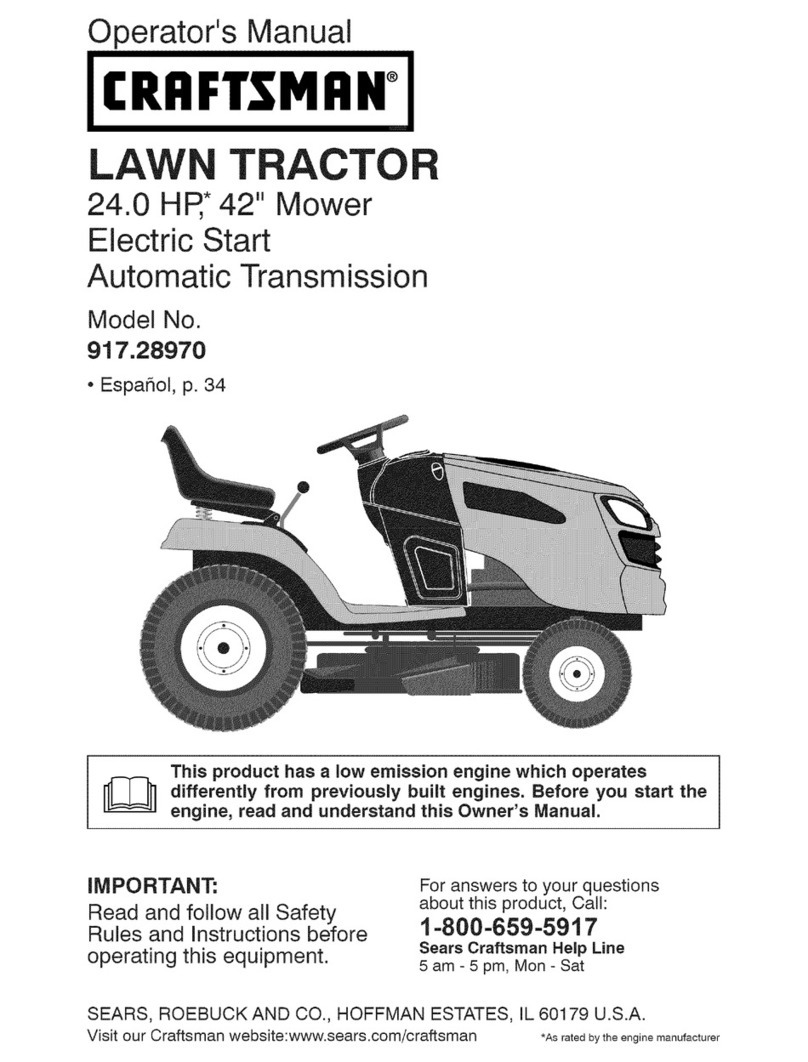 Craftsman 28970 - Professional PYT 24 HP/42" Yard... Operation manual