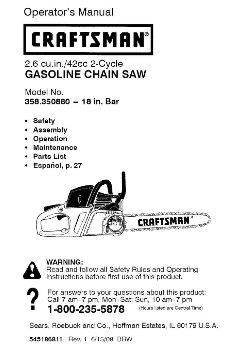 Craftsman 35088 - 18 in. Gas Chainsaw User manual