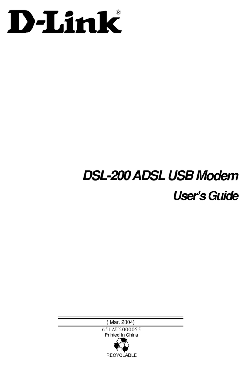 D-Link DSL-200 - 8 Mbps DSL Modem User manual