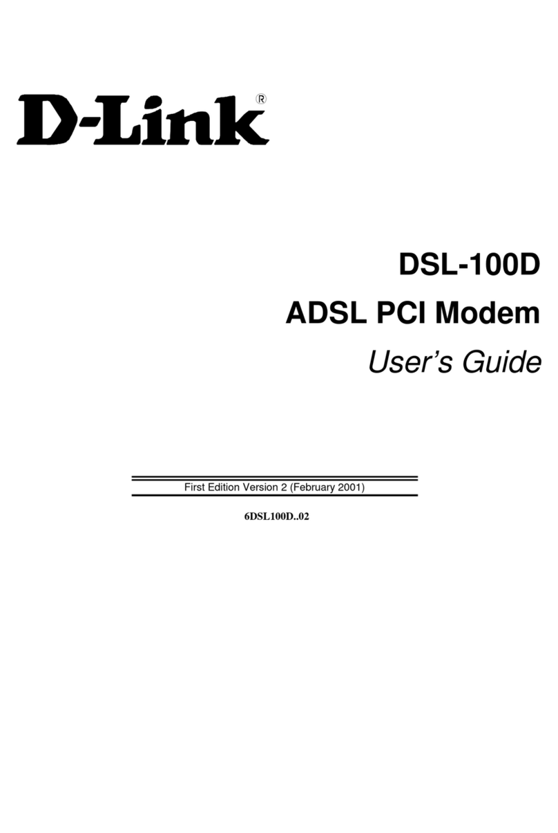D-Link DSL-100D - 8 Mbps DSL Modem User manual