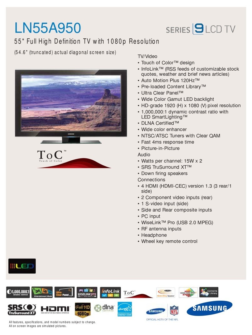 Samsung LN55A950 User manual