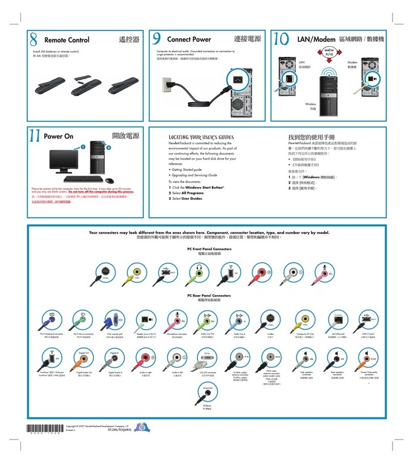HP Pavilion Elite m9040n Specification sheet