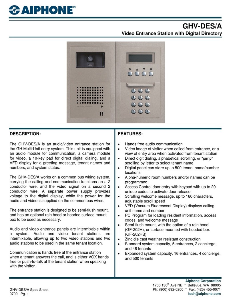 Aiphone GHV-DES/A specification
