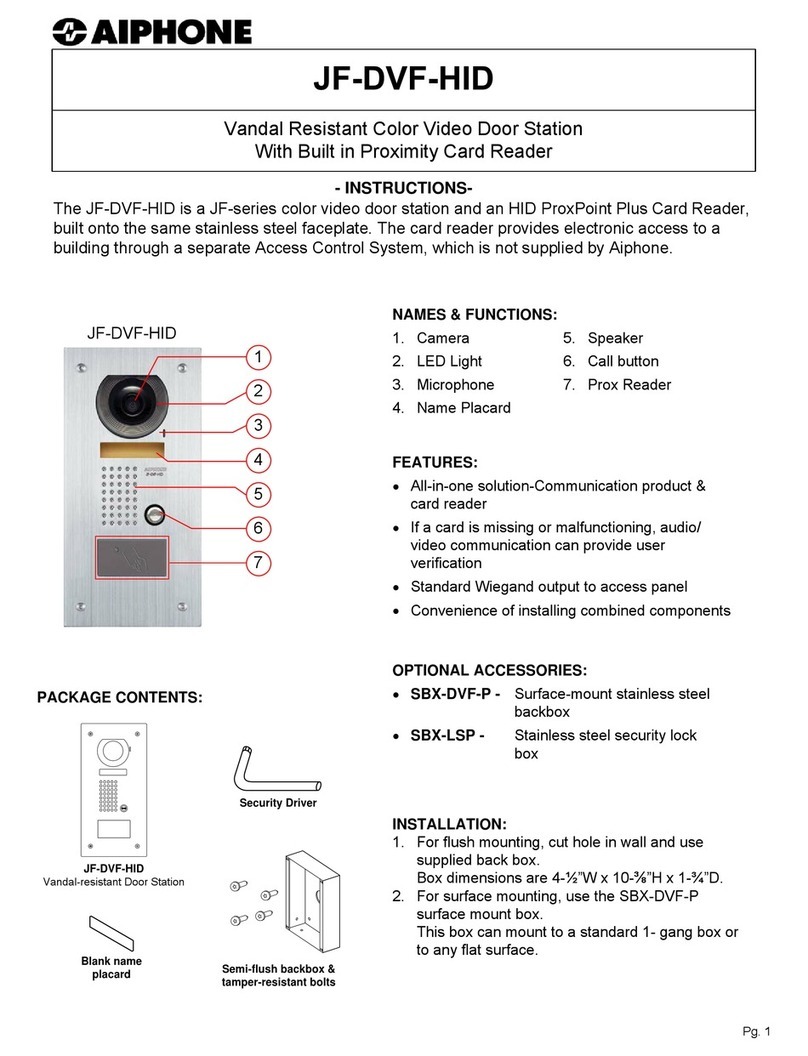 Aiphone JF-DVF-HID instructions