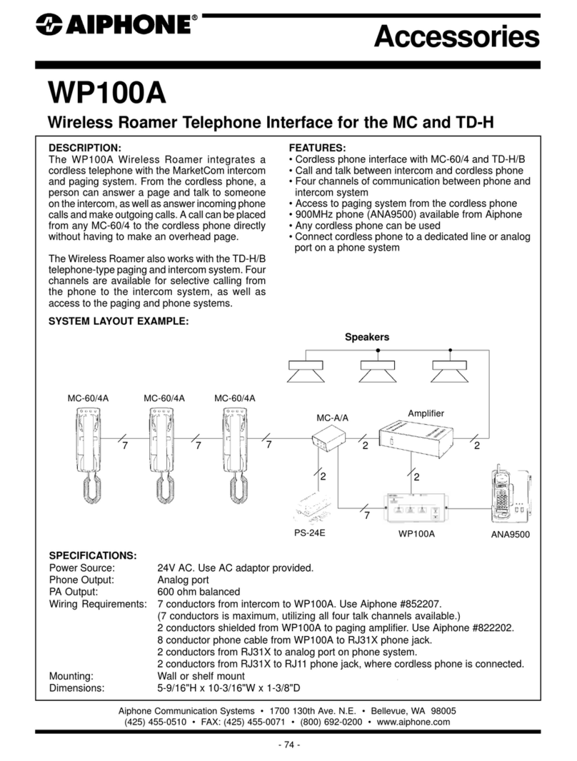 Aiphone WP100A User manual