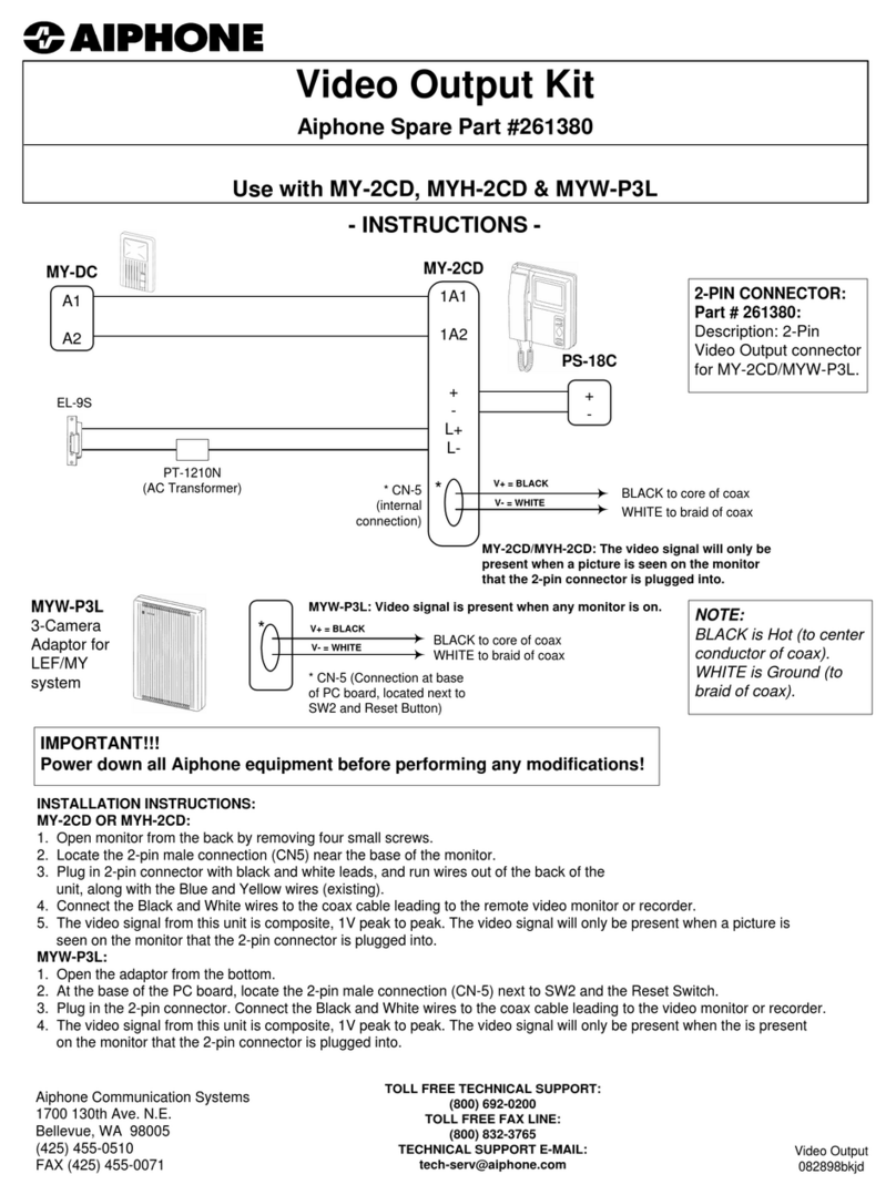 Aiphone 261380 User manual