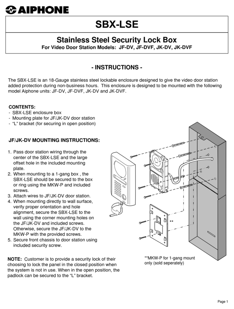 Aiphone SBX-LSE instructions