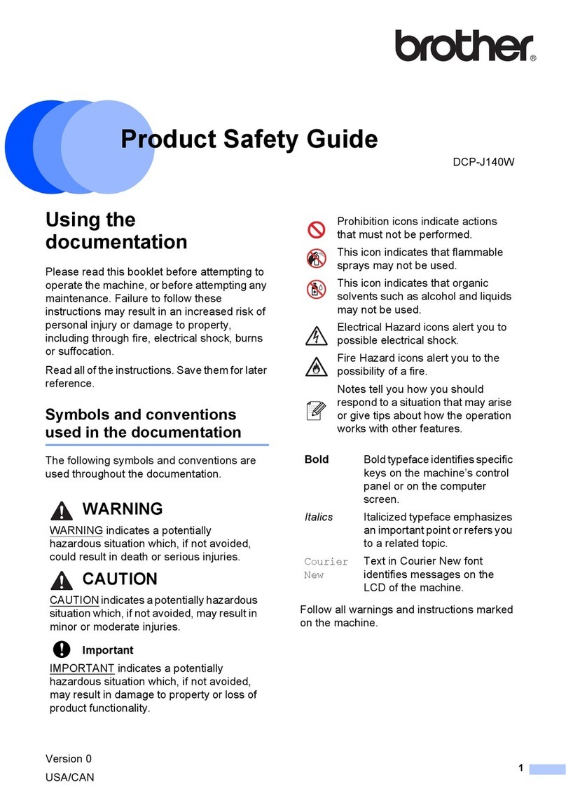 Brother DCP-J140W Product safety guide