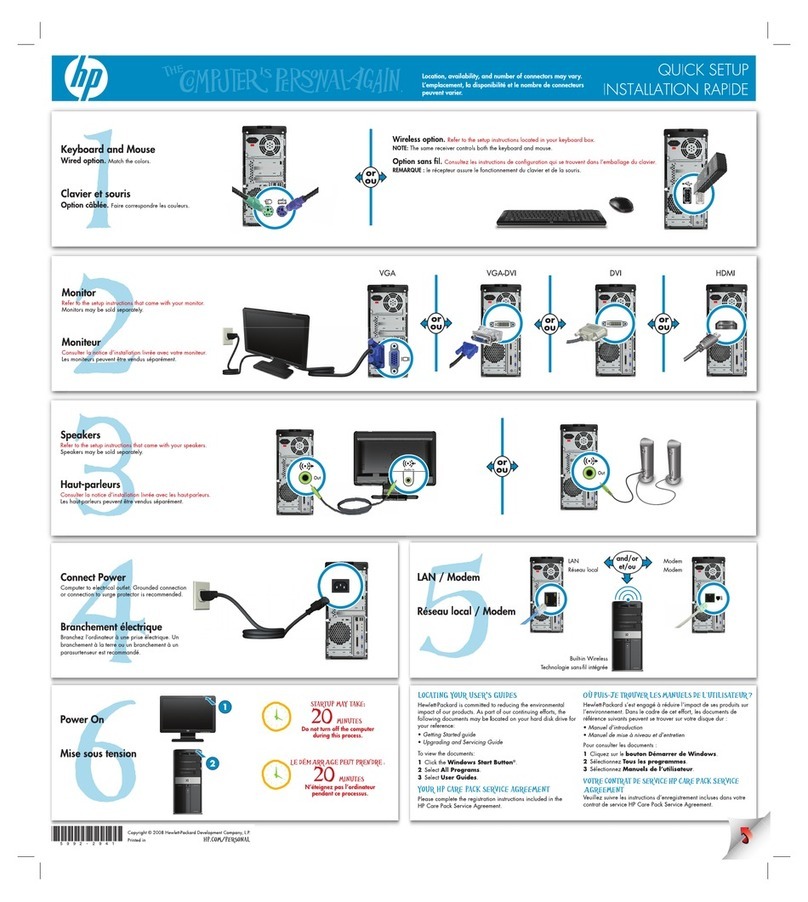 HP Pavilion Elite m9150f Specification sheet