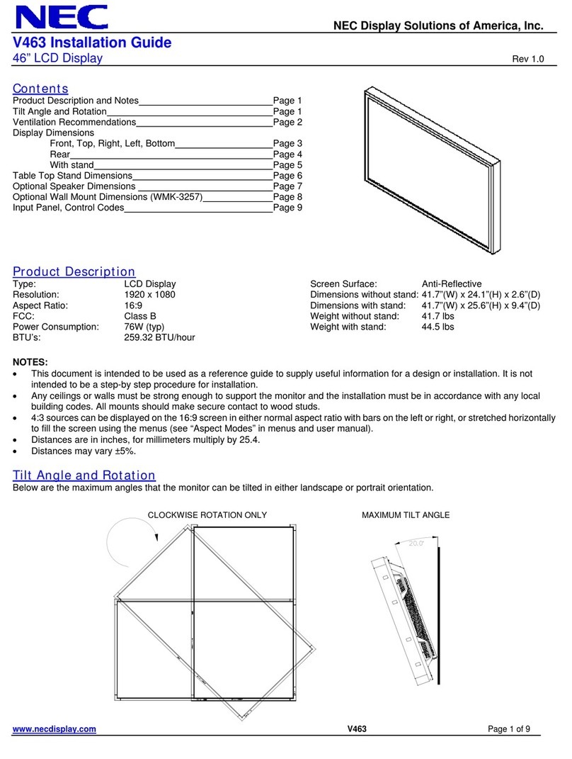 NEC MultiSync V463 User manual