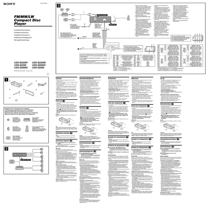 Sony CDX-S2050C Installation/connections