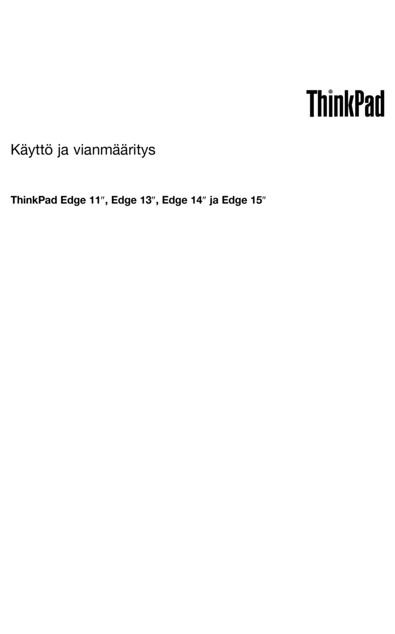 Lenovo Thinkpad edge 13 Käyttö ja vianmääritys