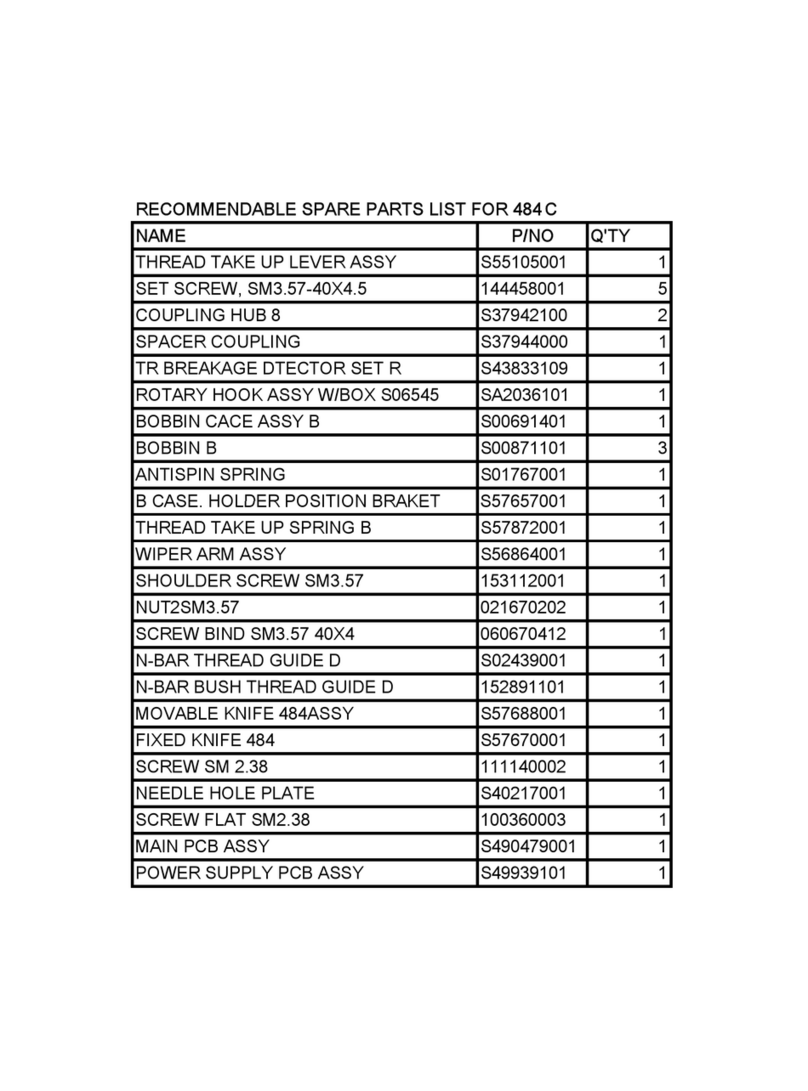 Brother KE-484C parts list