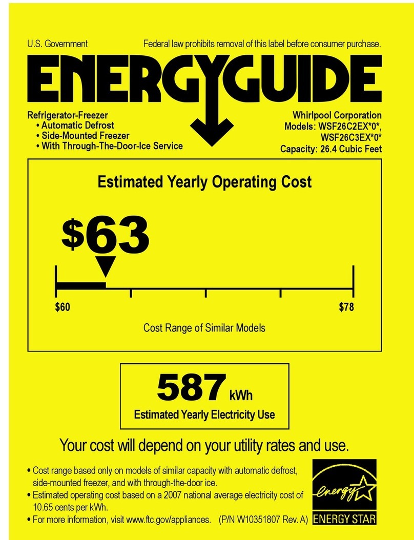 Whirlpool WSF26C2EXB Energy guide