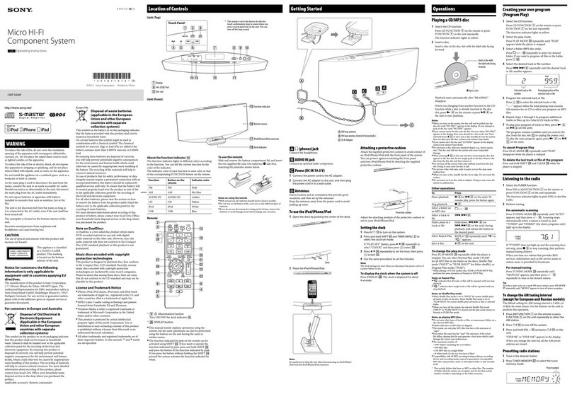 Sony CMT-V50IP operating instructions