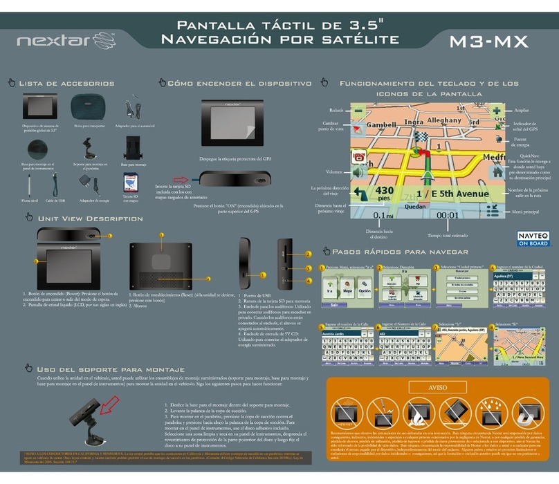 Nextar M3-MX - Automotive GPS Receiver quick start guide
